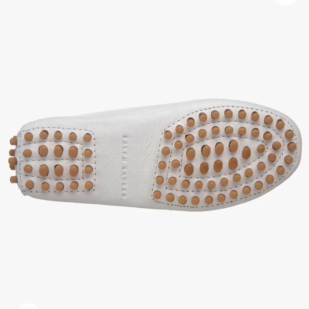 Ralph Lauren Toddler Girls Laine Driver Slip-on White Napa Leather Shoe Size 6